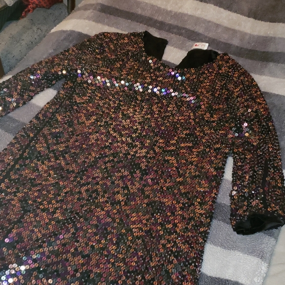 Parker multy colored hand sequined coctail dress - Picture 8 of 10